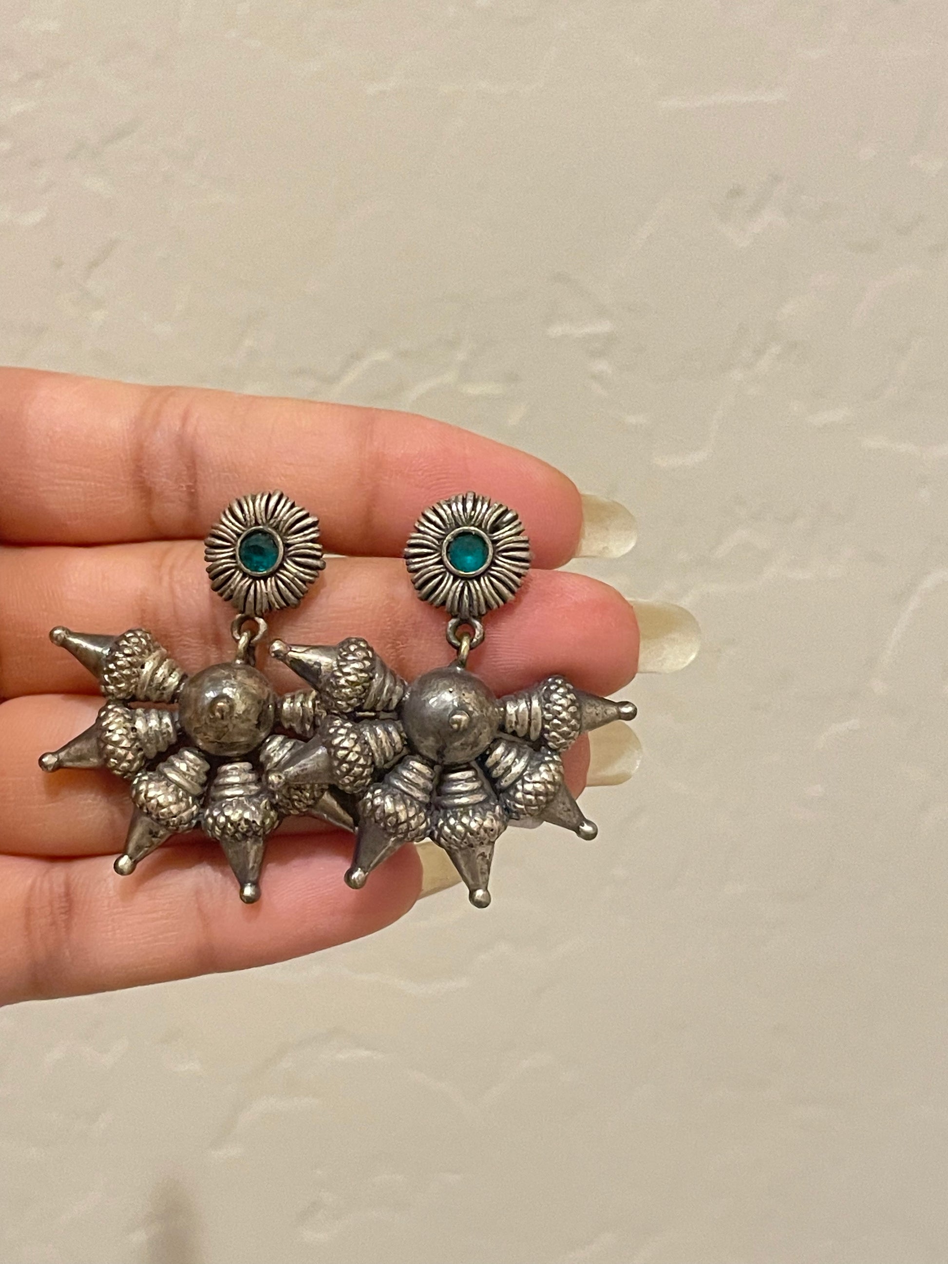 Attractive Dark Green oxidized Earrings Near Me