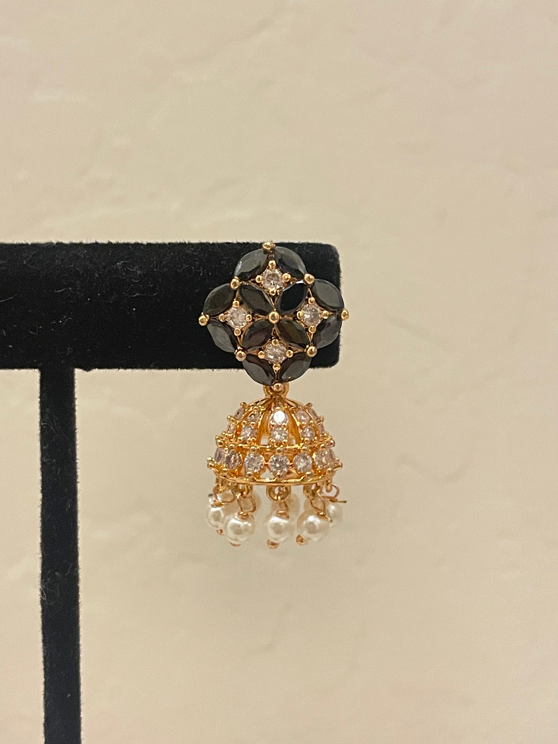 Black Stone American Diamonds Earrings Near Me