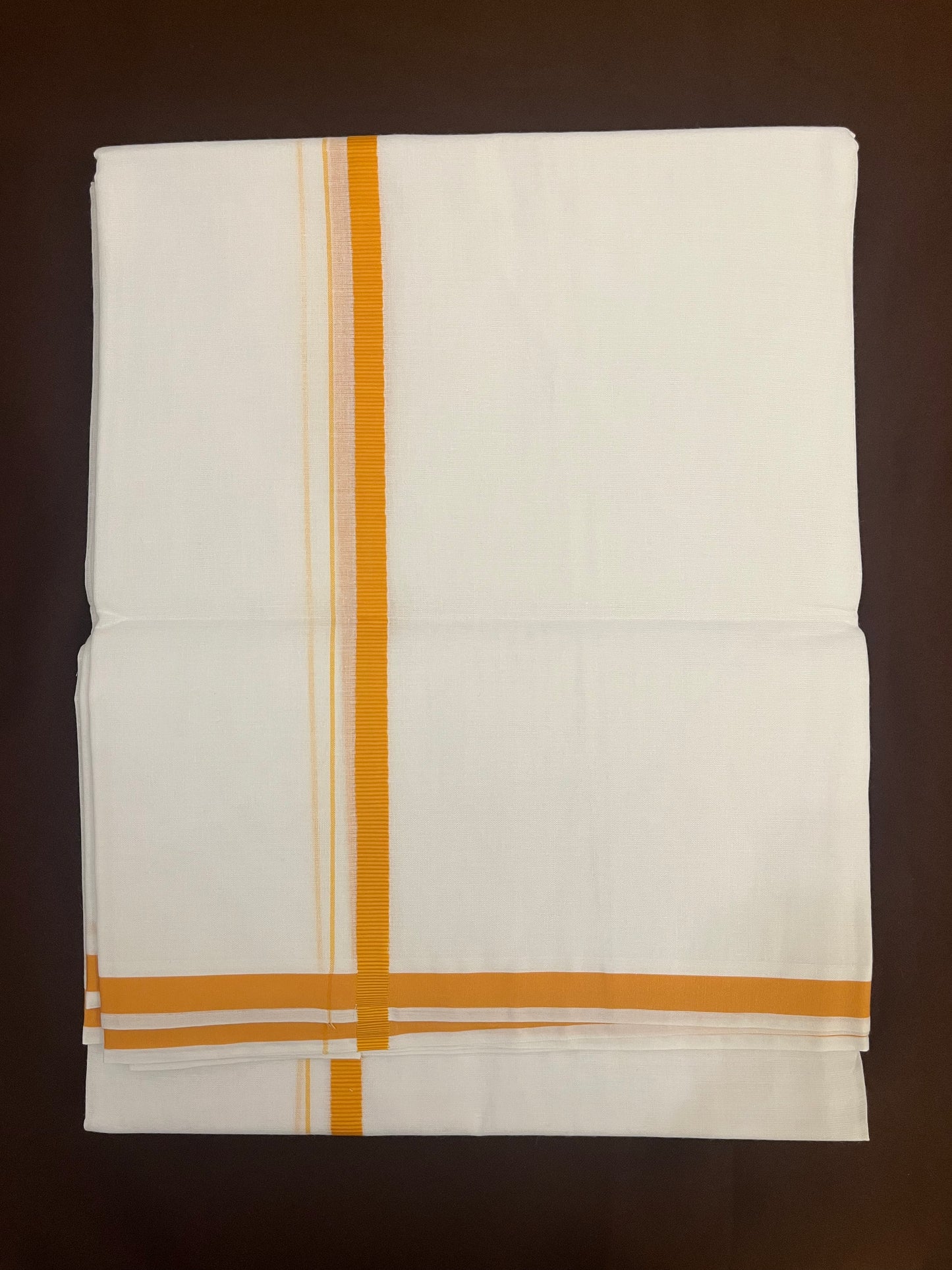 Pure Cotton Yellow Zari Border Dhoti Near Me