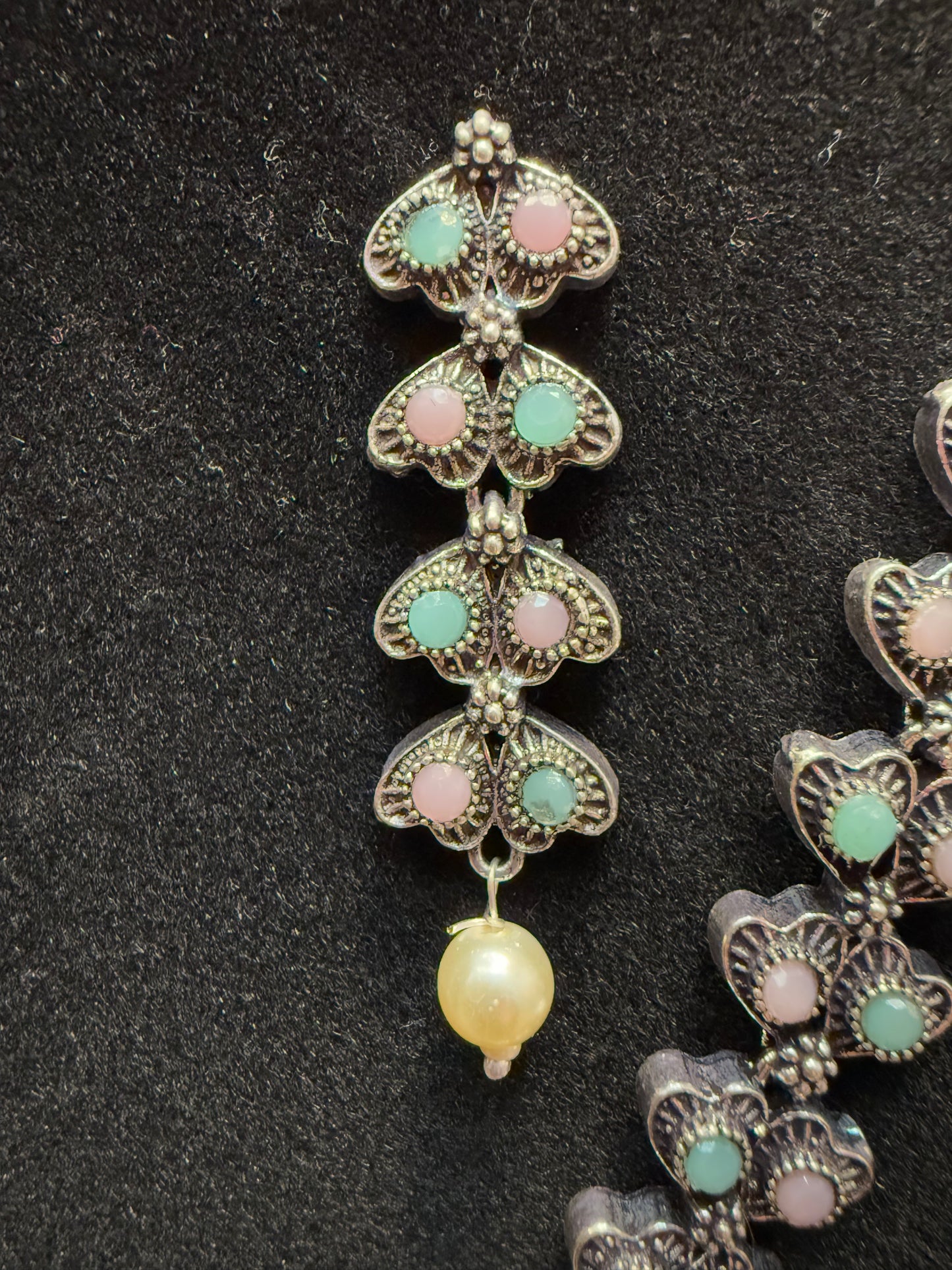 White Beads Oxidized Necklace With Earrings Sets In Chandler