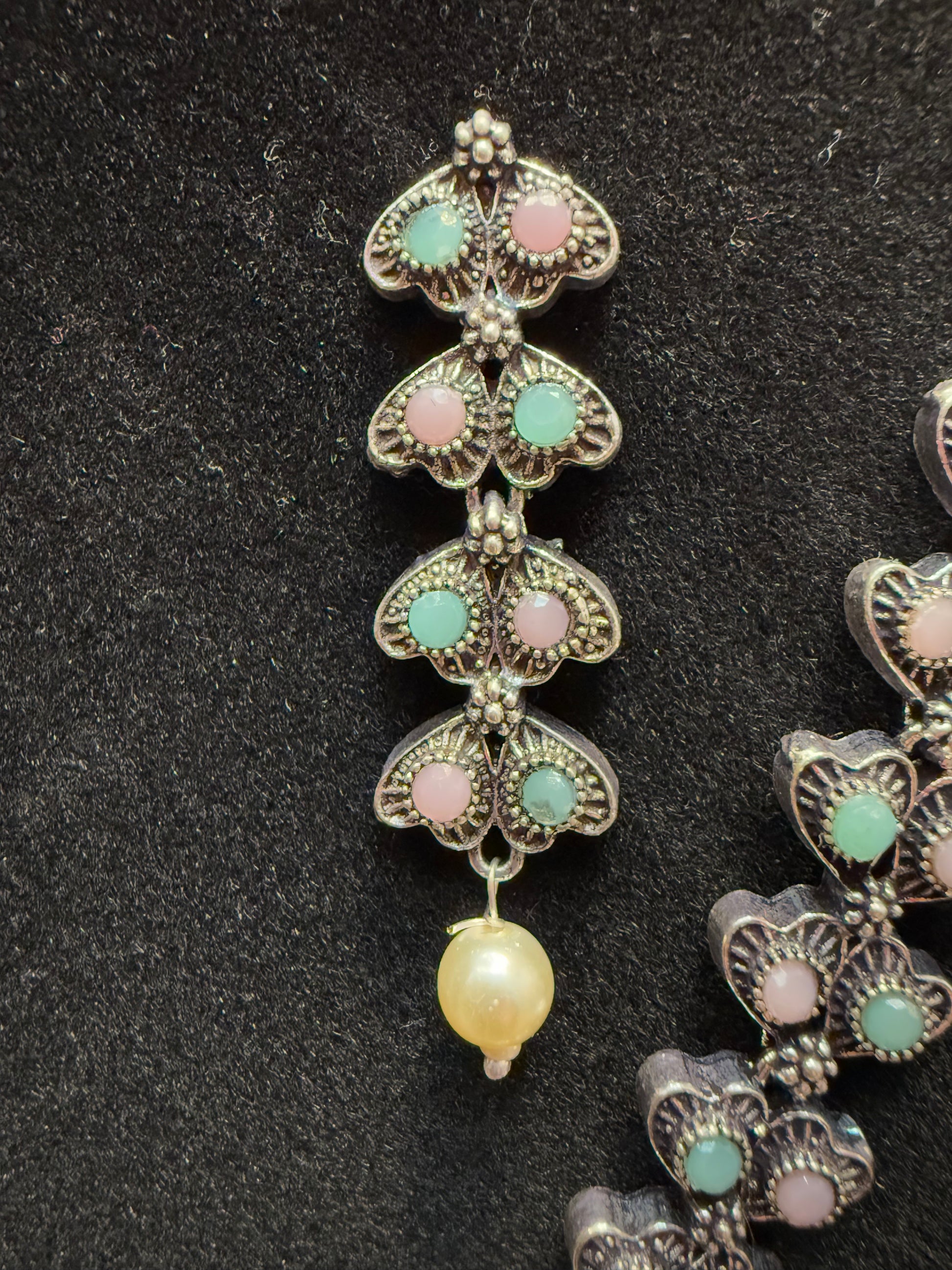 White Beads Oxidized Necklace With Earrings Sets In Chandler