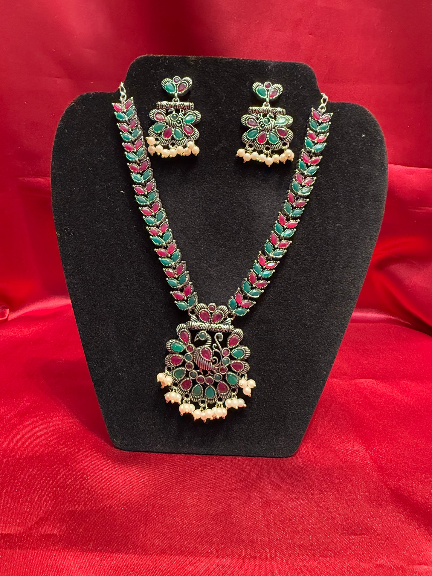 Oxidized Jewelry Necklace With Earrings In USA