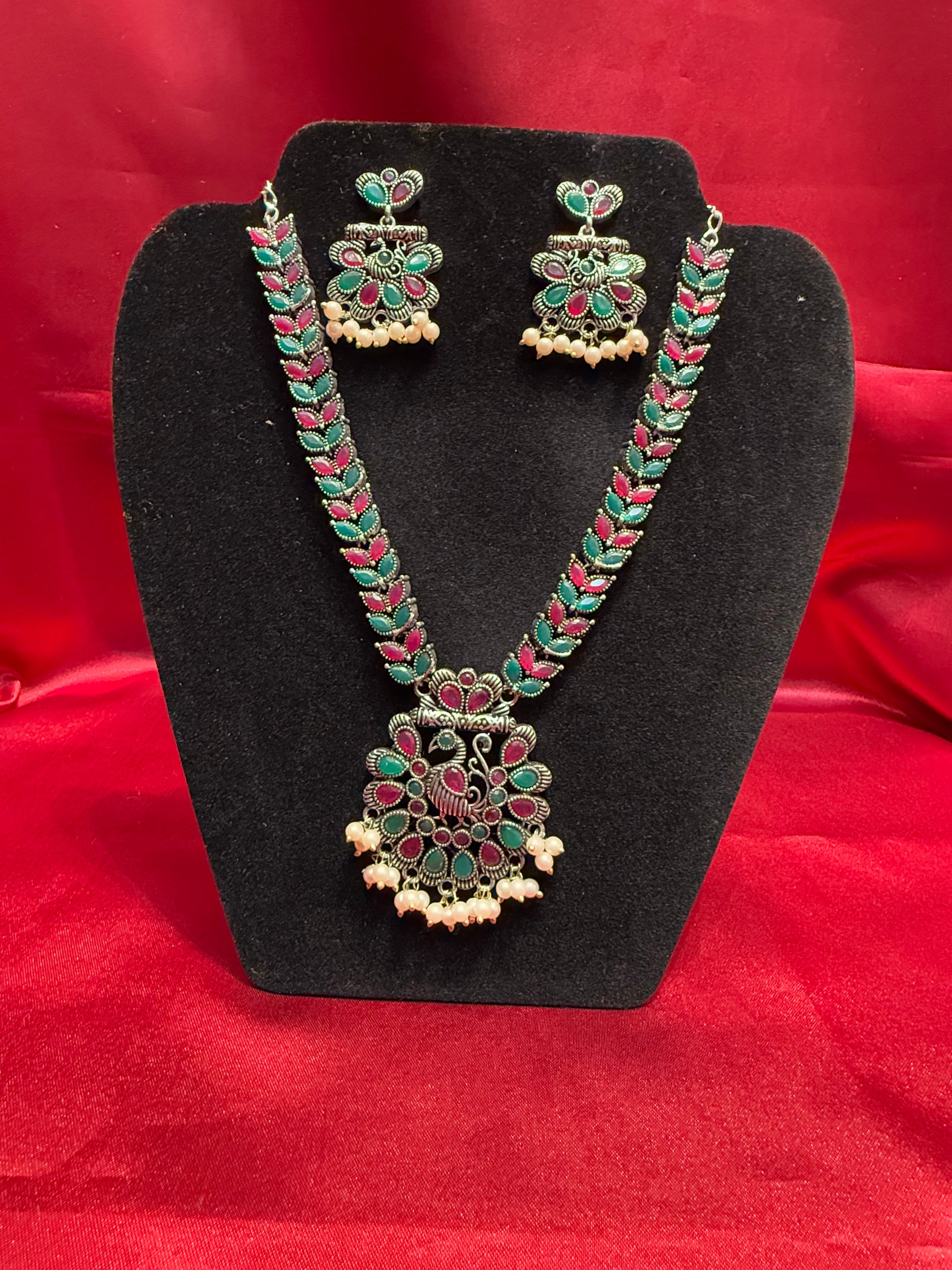 Oxidized Jewelry Necklace With Earrings In USA