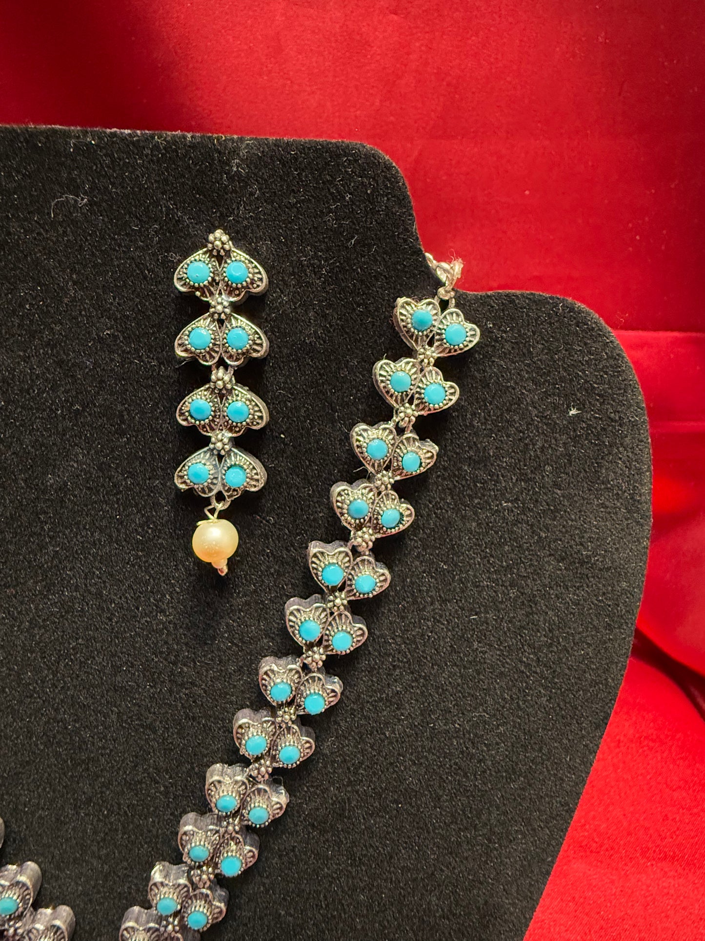 Sky Blue Color Oxidized Earrings Near Me