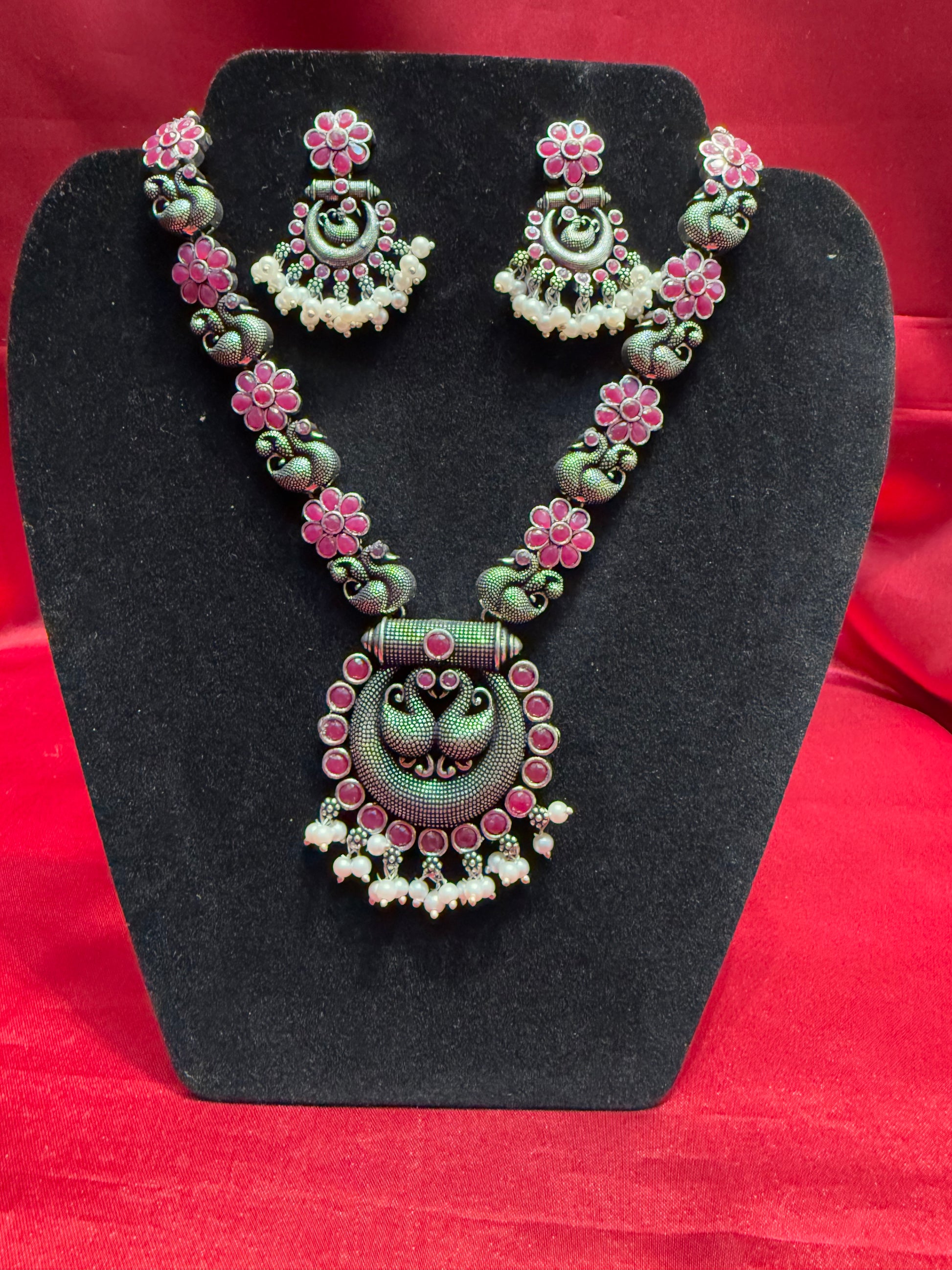 Peacock Design Oxidized Necklace In Suncity