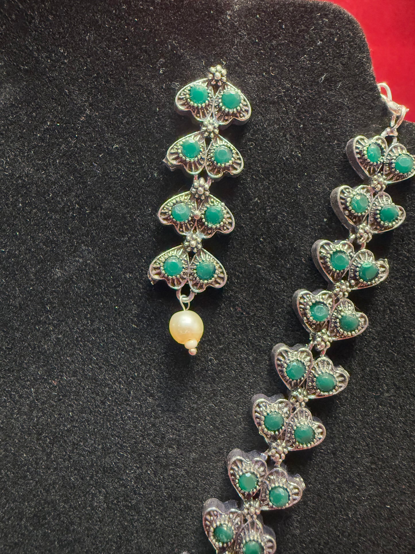 Oxidized Pearl Beaded Earrings In Chandler