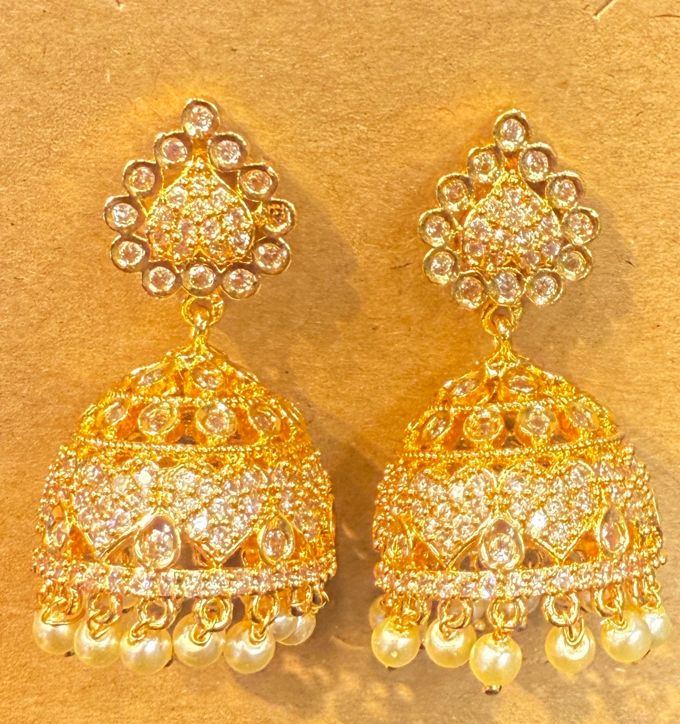 Marvelous Gold plated Earrings With Pearls Near Me