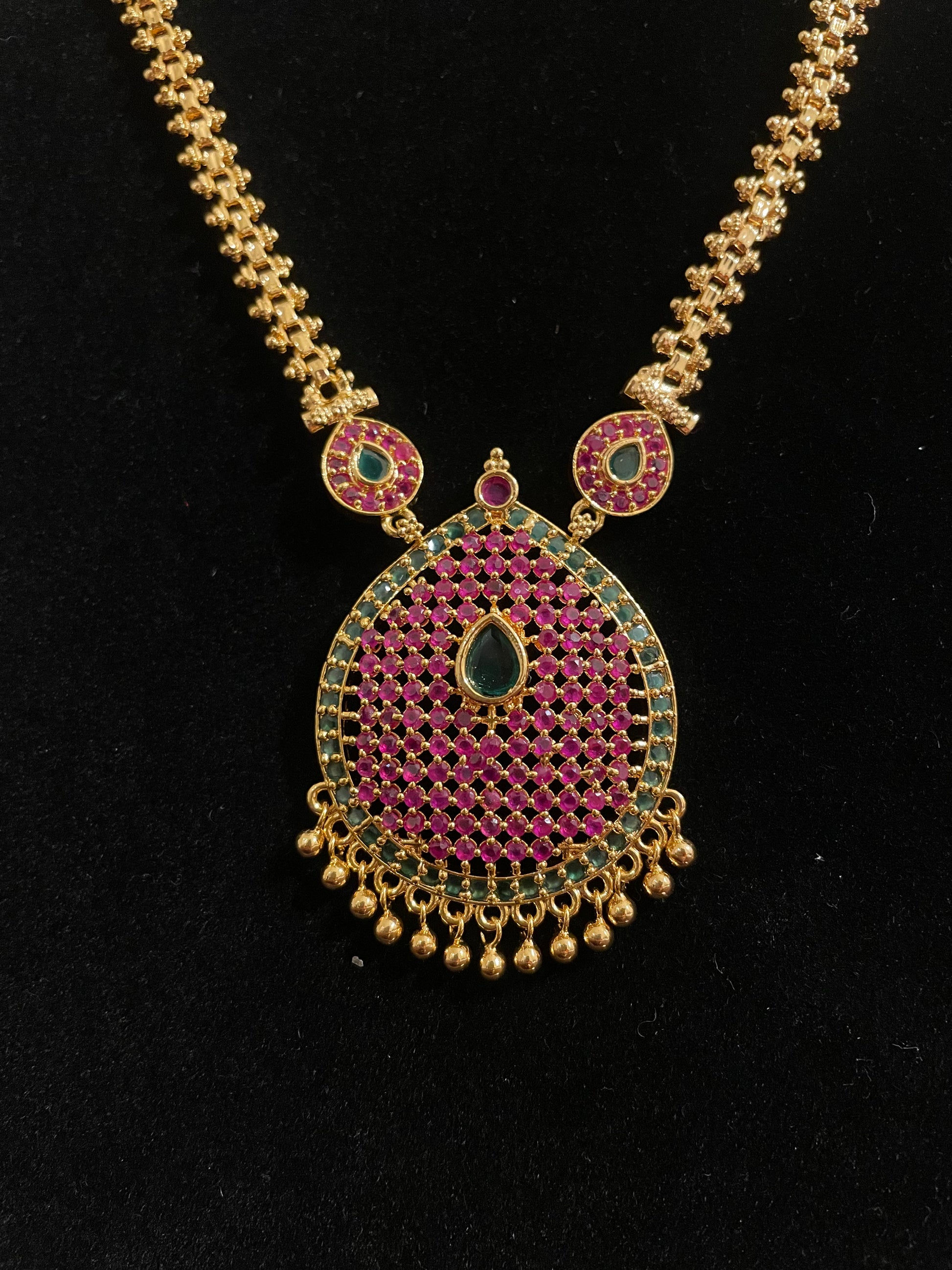 Beautiful Gold Plated Pink stones Necklace Near Me