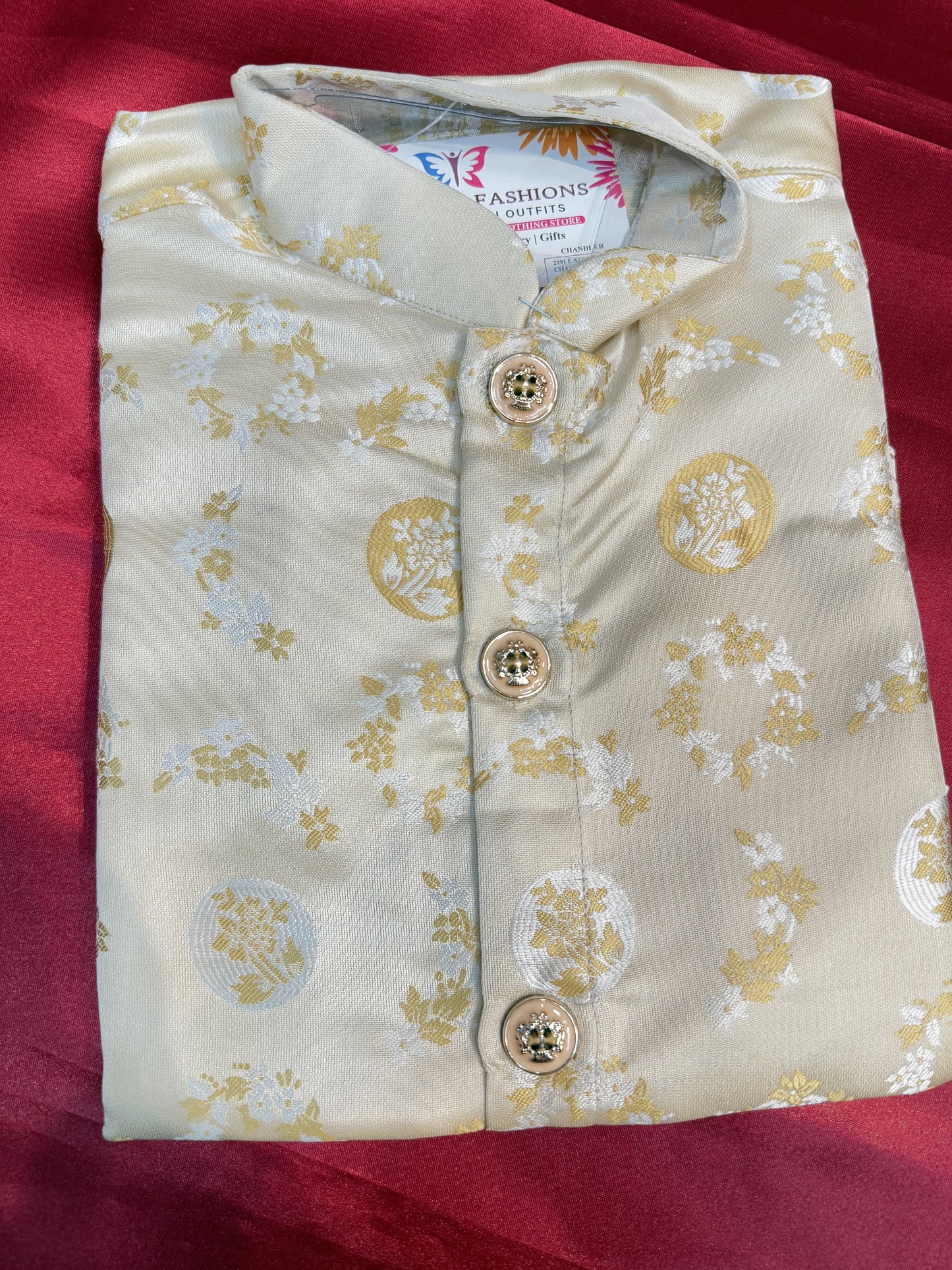 Sandal Colored Jacquard Heavy Cotton Kurta Pajama Sets In Sedona