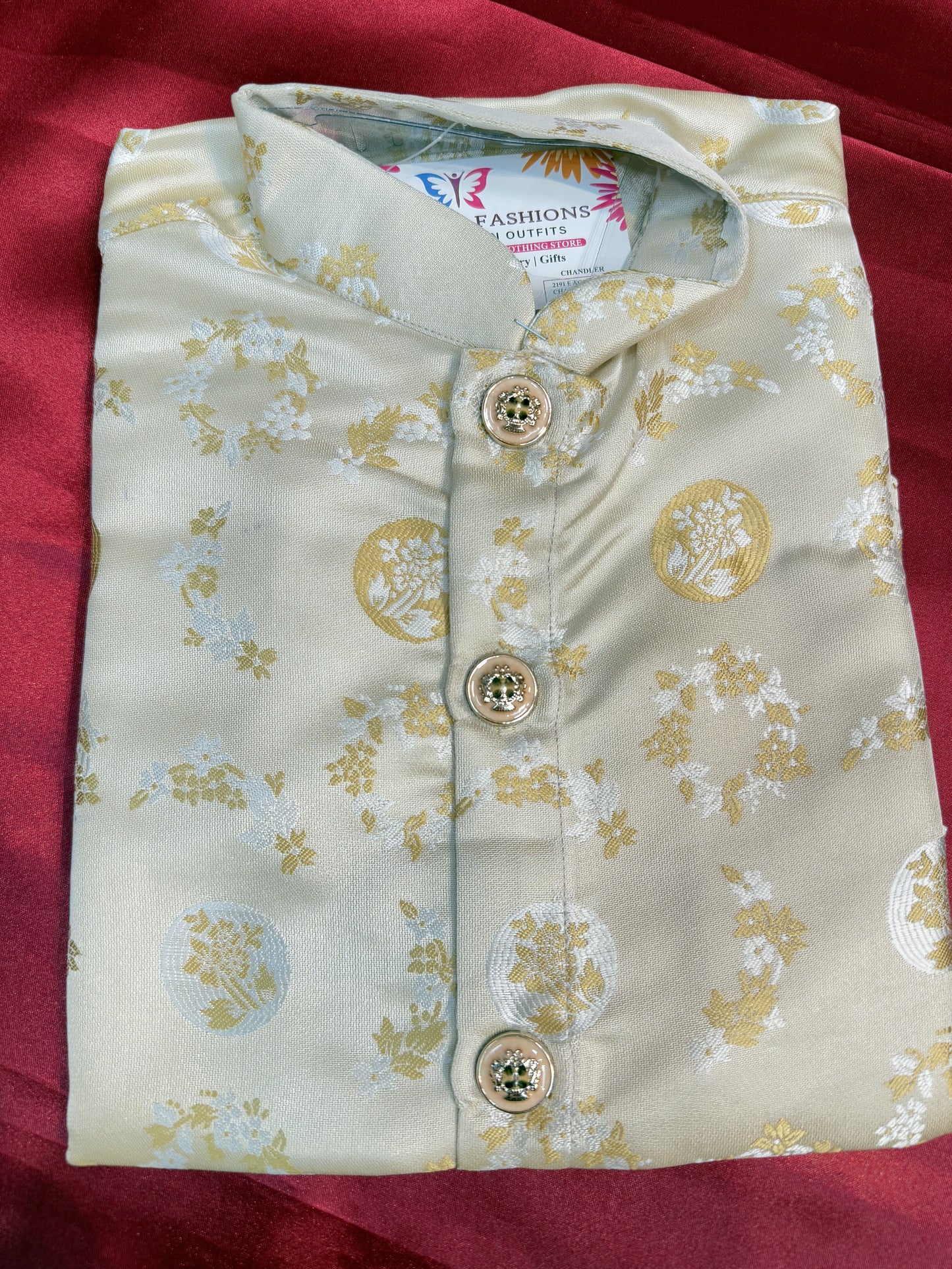 Sandal Colored Jacquard Heavy Cotton Kurta Pajama Sets In Peoria