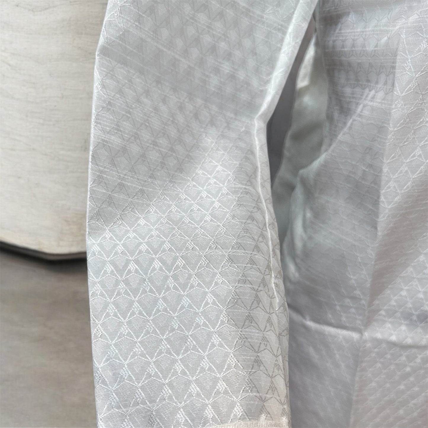 Graceful White Color Raw Silk With Embroidery Work Kurta Suits For Men