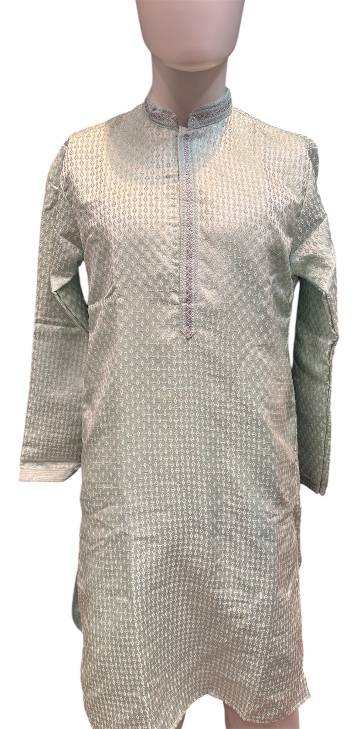 Stunning Sea Green Color Soft Silk With Sequins Work Kurta Suits For Men