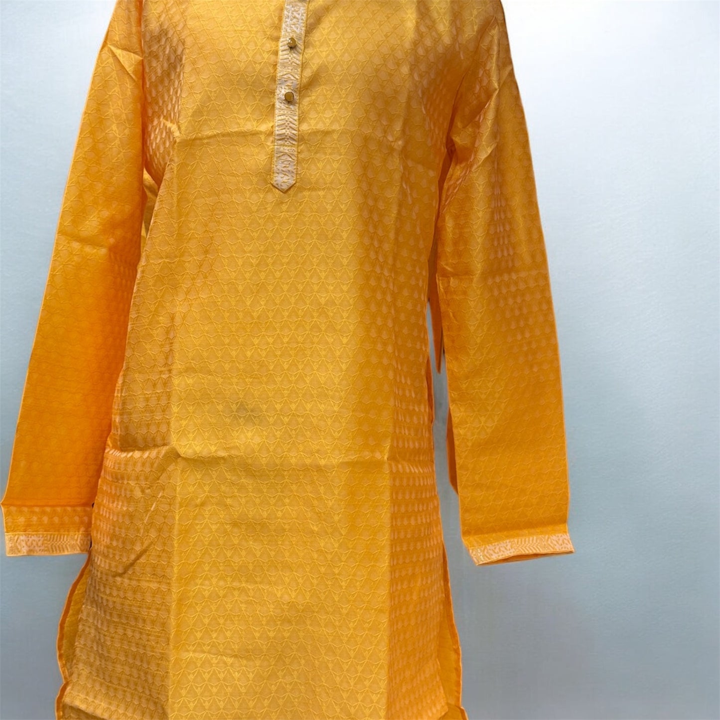 Attractive Yellow Color Raw Silk With Embroidery Work Kurta Suits For Men