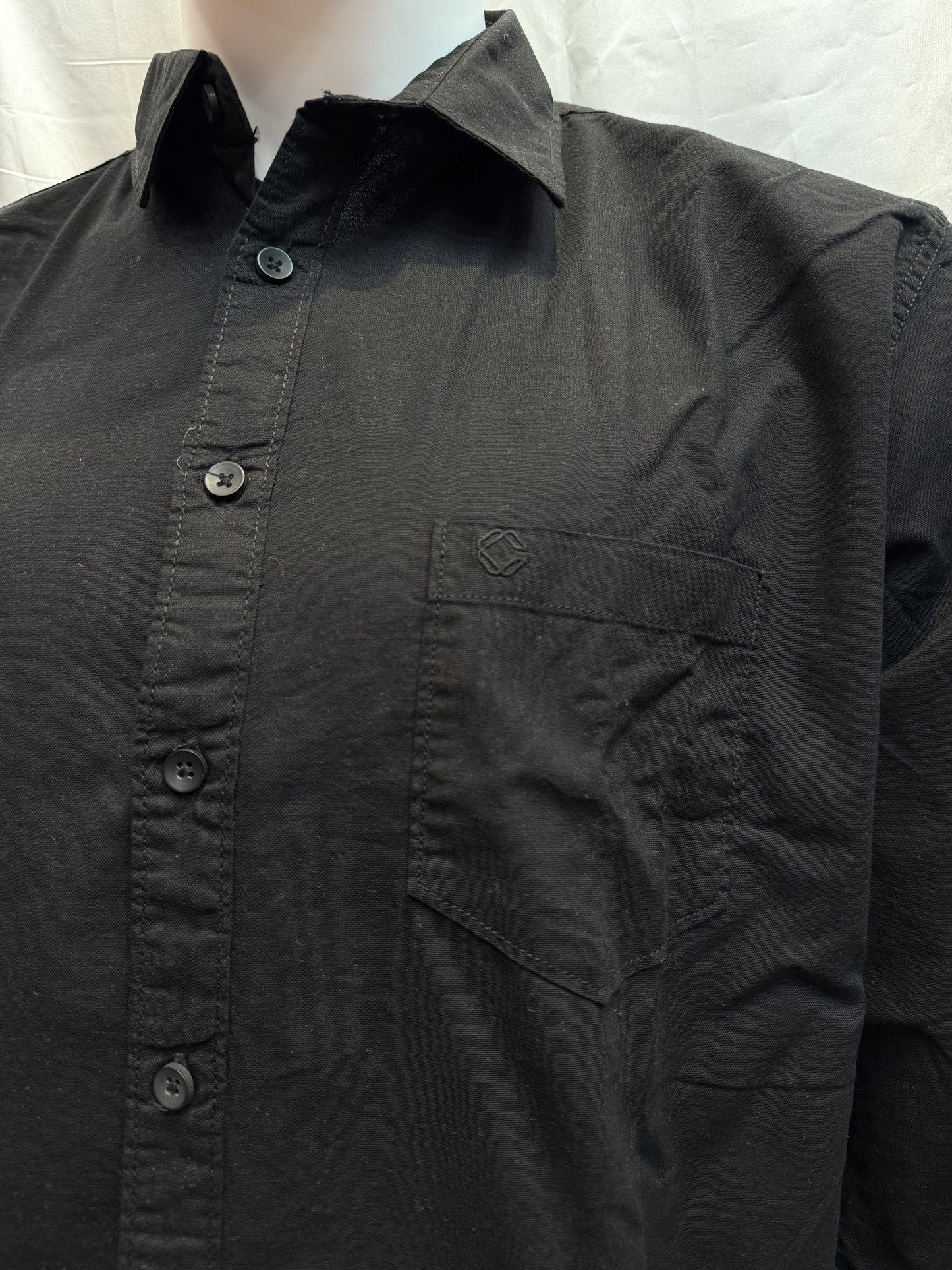 Alluring Black Shirt With Full Sleeves And Pocket For Men