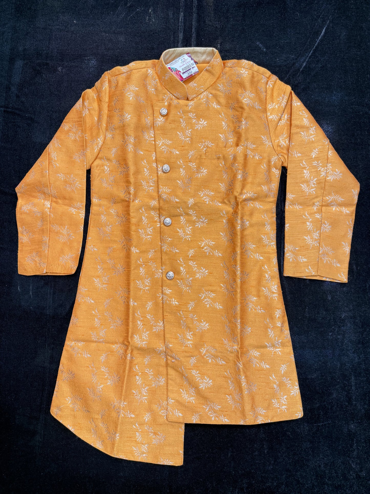 Orange Color Designer Silk Kurta With Pajama Set In Mesa