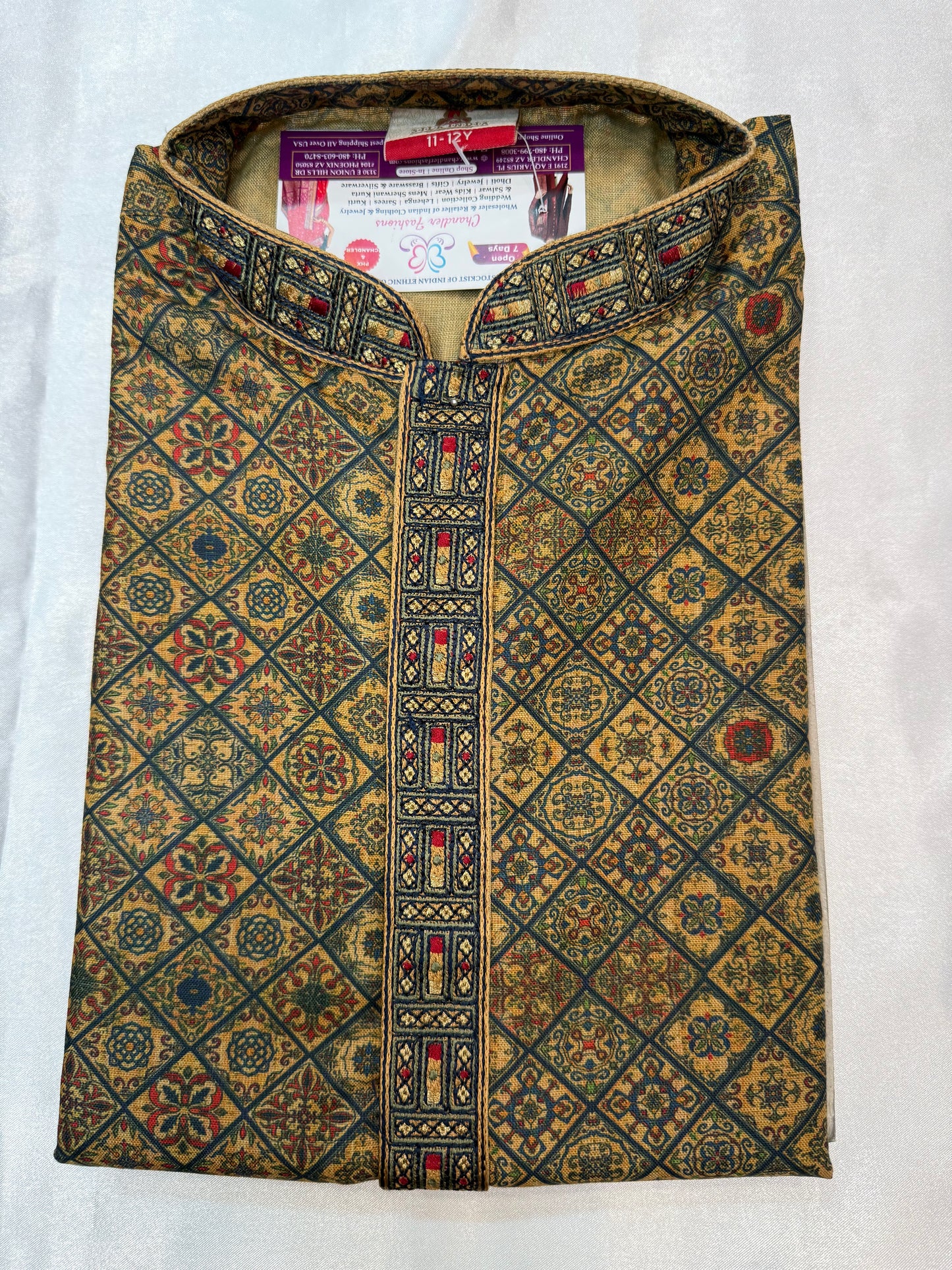 Fabulous Green Color Kurta Pajama Set With Digital Print Work For Boys