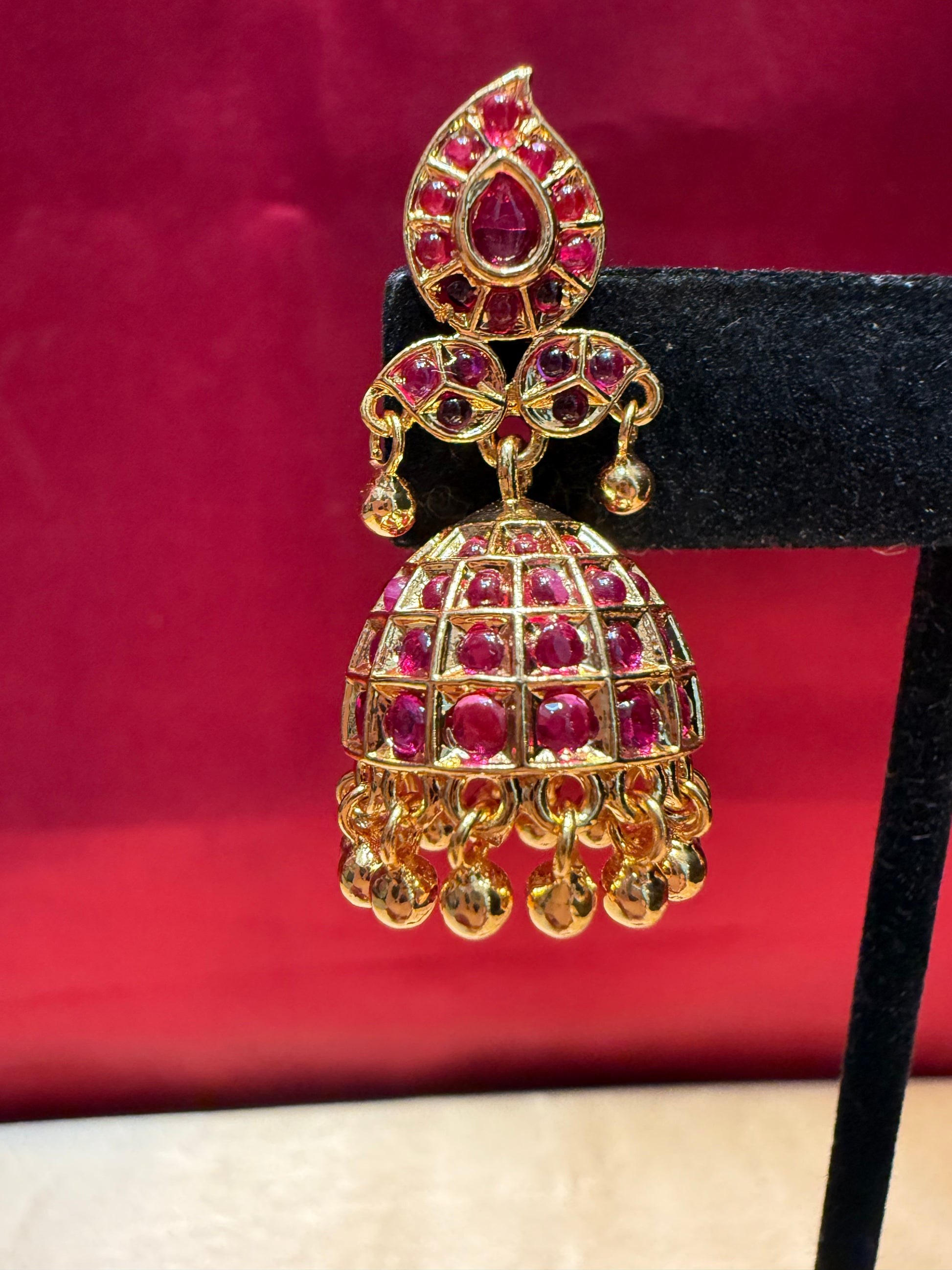 Gold Plated With Beads Jhumka Near Me