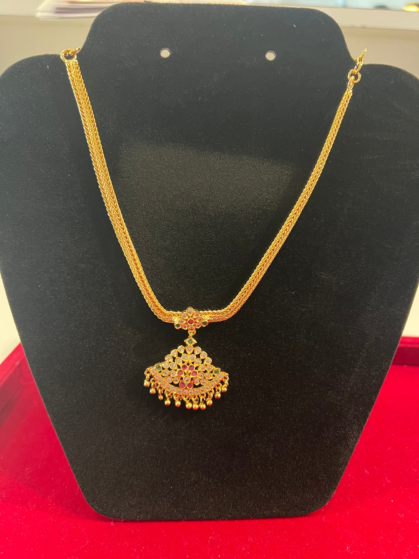 Charming MultiColor Stones Gold Plated Necklace For Women