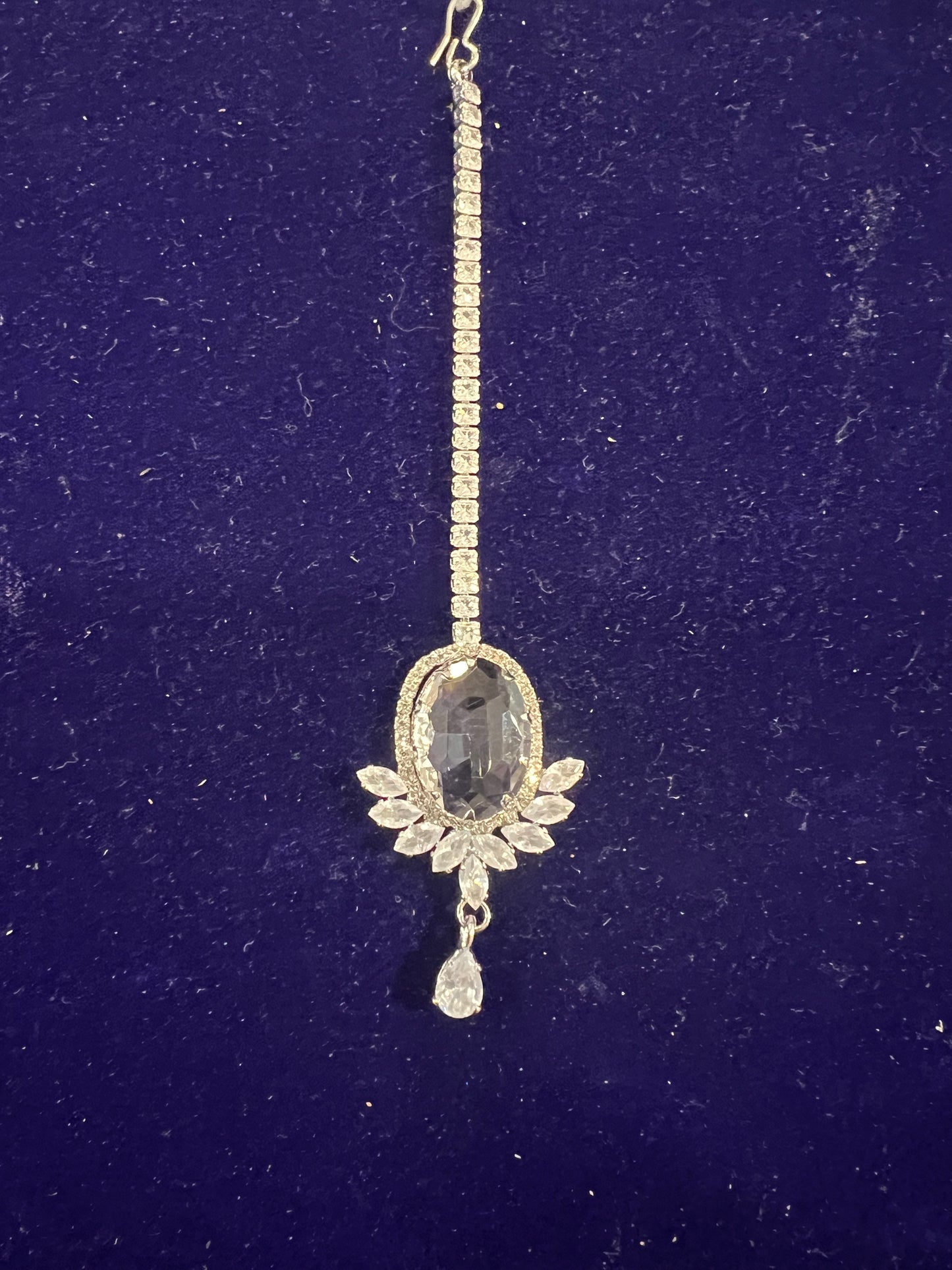 Beautiful Party Wear AD Stone White Color Maang Tikka For Women
