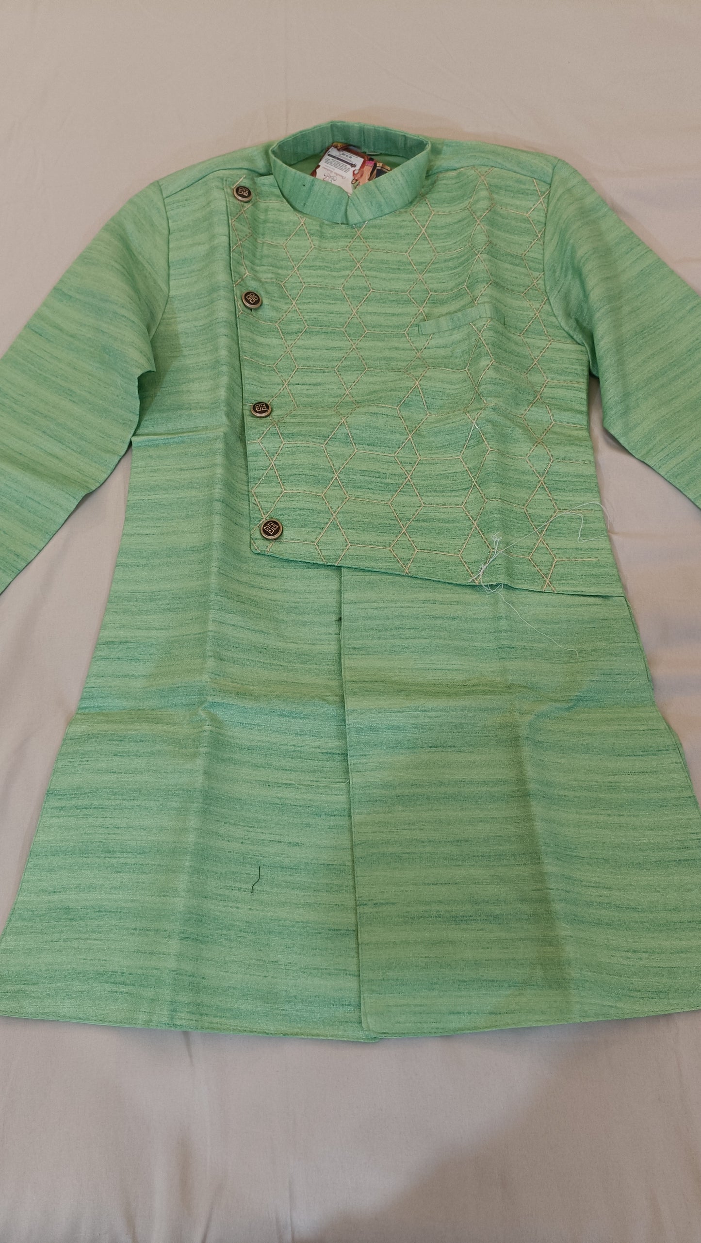 Beautiful Sea Green Color Designer Silk Kurta With Pajama Set In USA