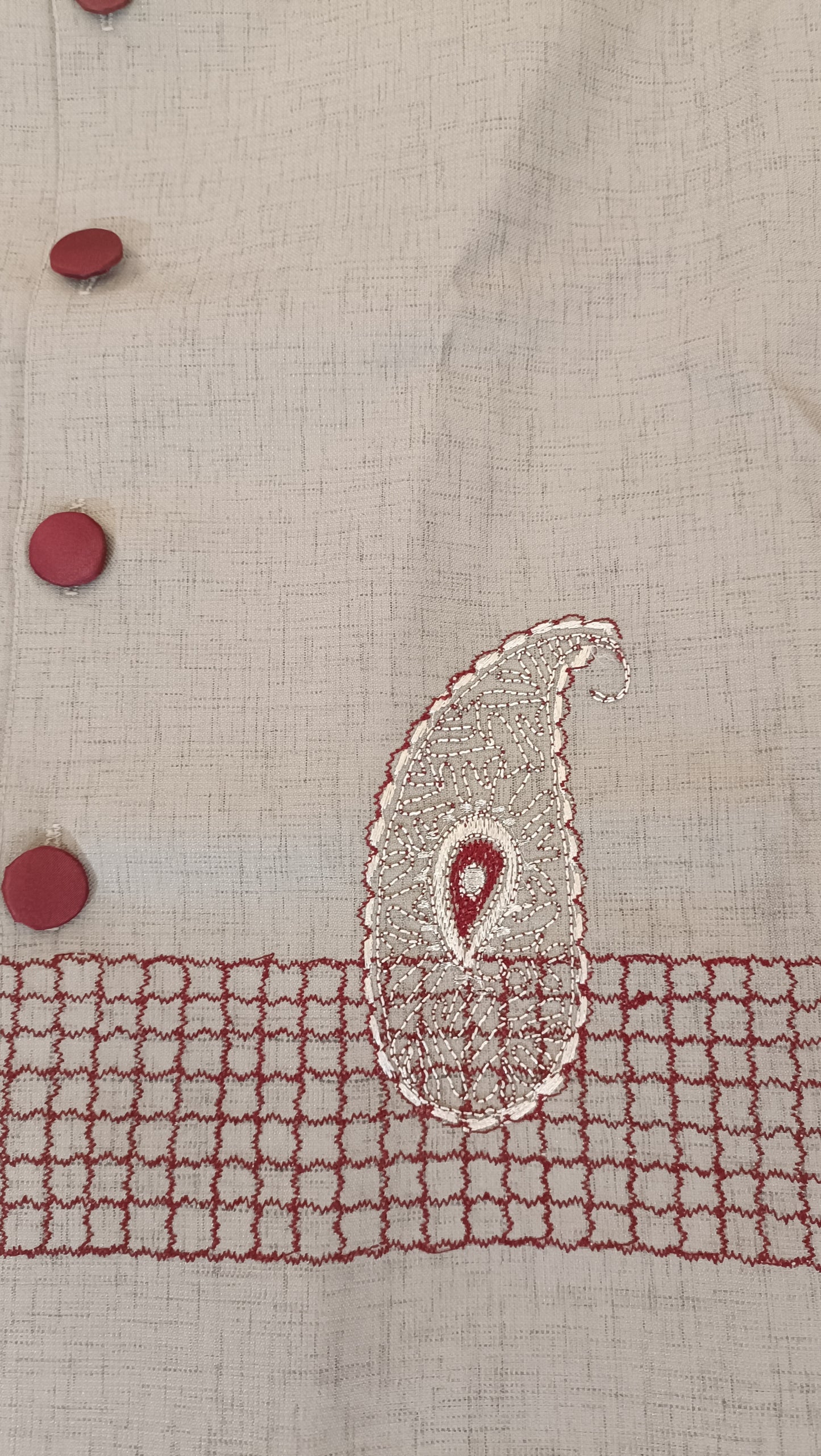 Charming Maroon Color Silk Cotton Kurta Set For Kids In USA