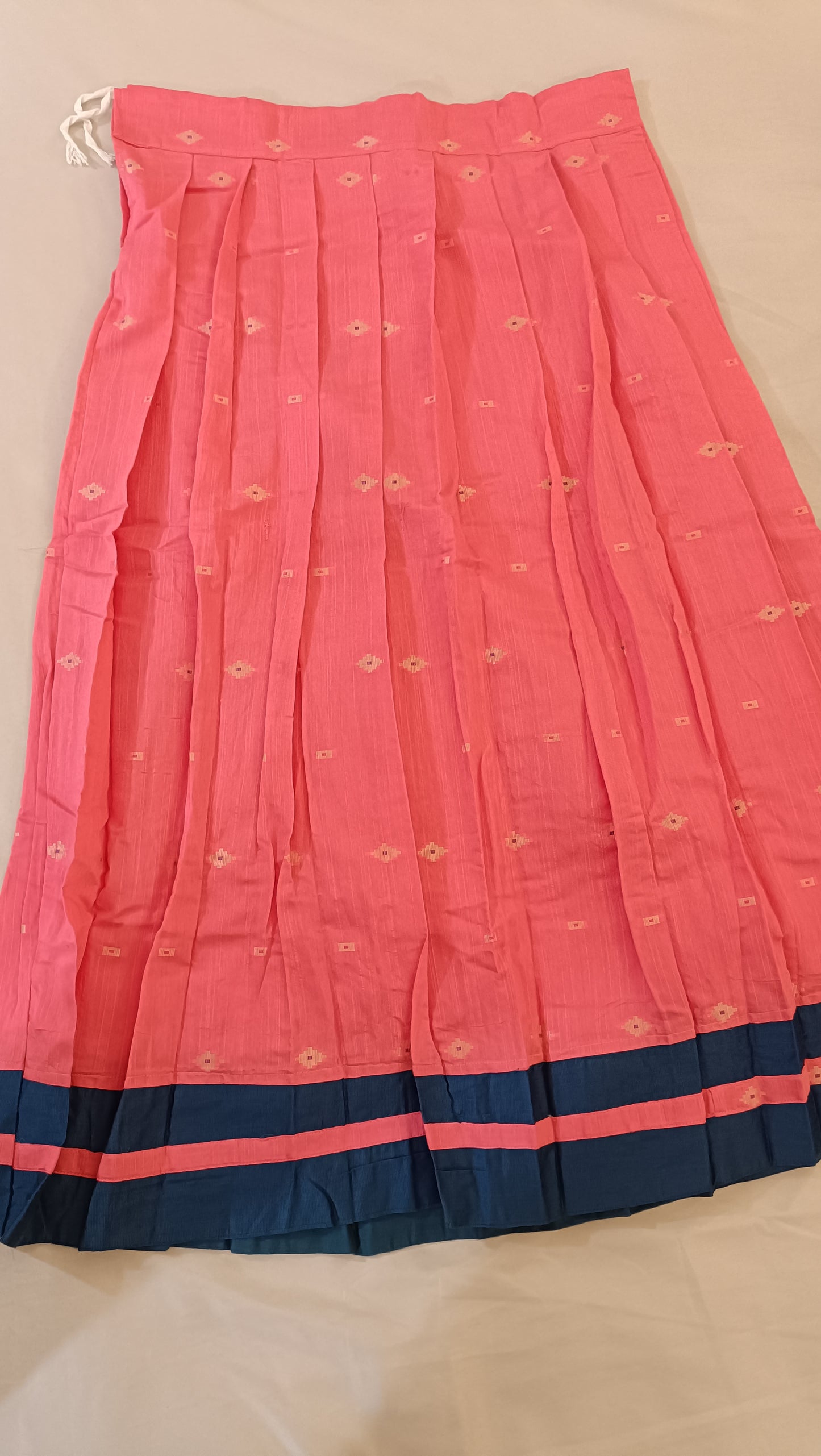 Pink And Dark Blue Kids Designer Silk Langa Set In USA