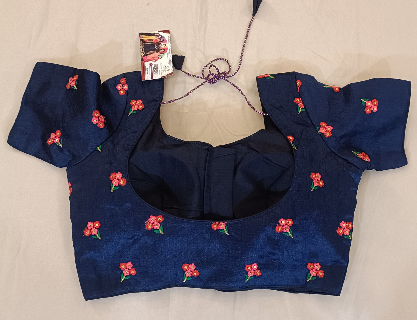 Pleasing Navy Blue Color Ready To Wear Designer Blouse In Gilbert