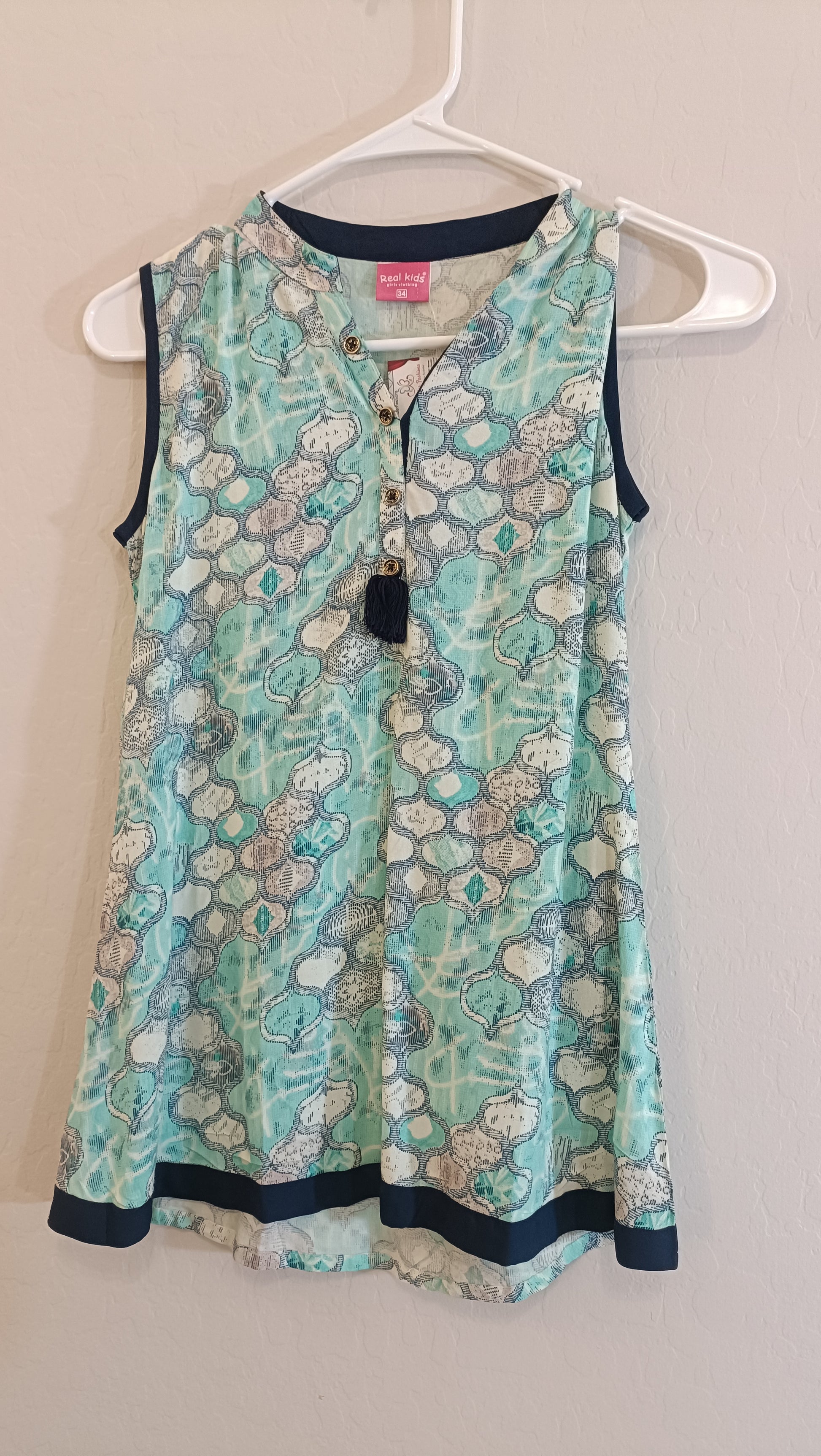 Beautiful Blue And Green Colored  Short Kurti For Girls