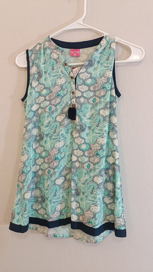 Beautiful Blue And Green Colored  Short Kurti For Girls