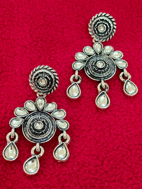 White Color Oxidized Earrings In USA