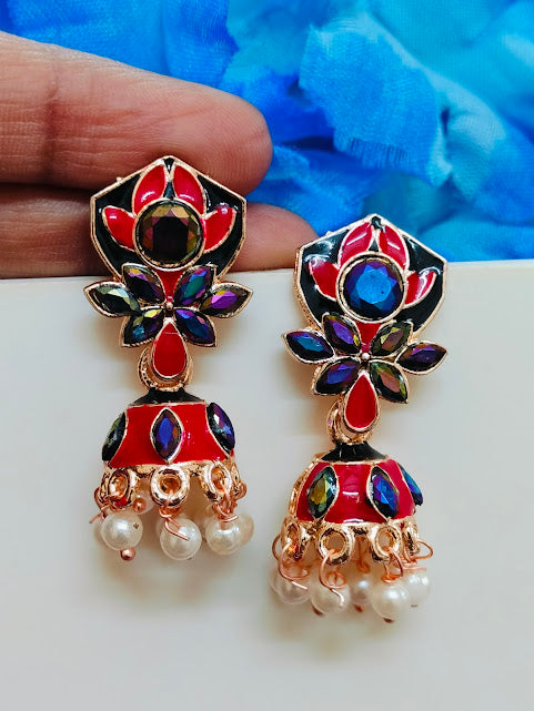 Multicolored Beautiful Gold plated Earrings