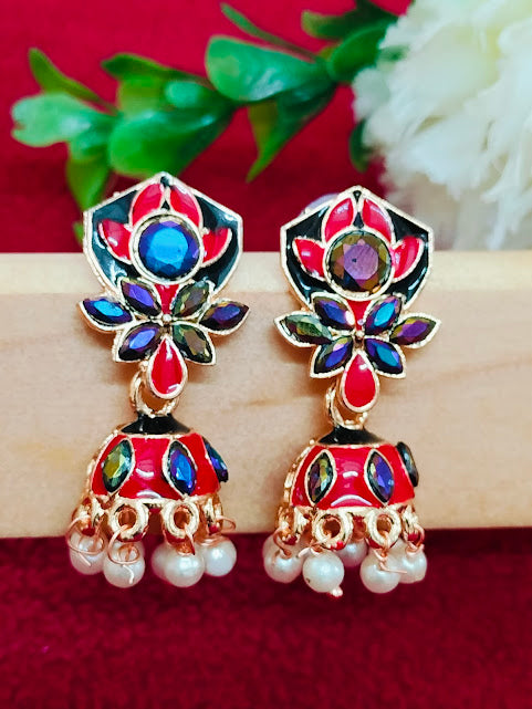 Multicolored Beautiful Gold plated Earrings