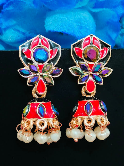 Multicolored Beautiful Gold plated Earrings