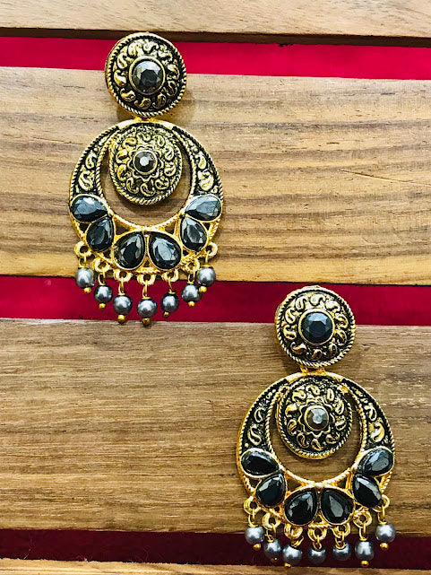 Elegant Beaded Work Earrings In Tempe