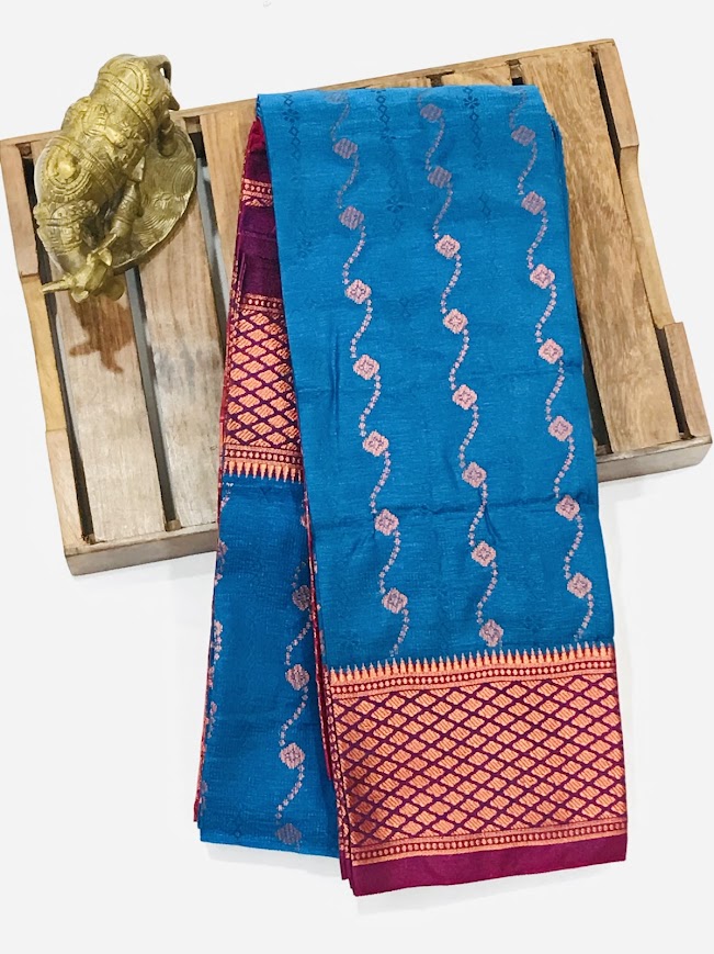 Teal Blue Color Art Silk With Unique Design Saree For Women Near Me