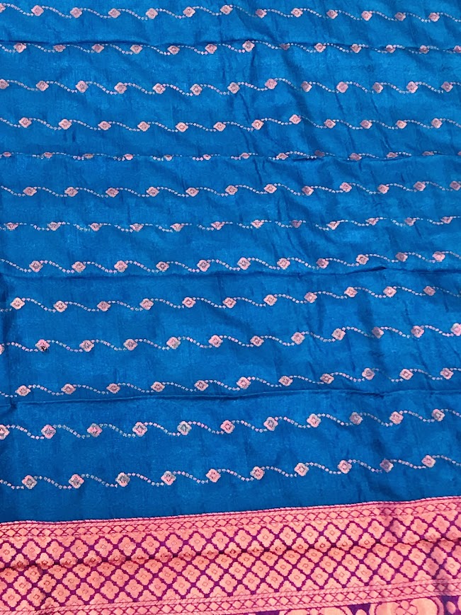 Teal Blue Color Unique Design Saree For Women In Sedona