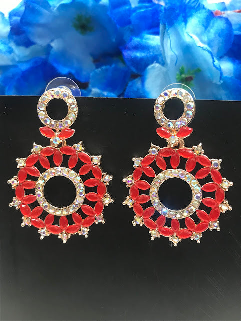 Beautiful Double Colored Stone Earrings In Mesa