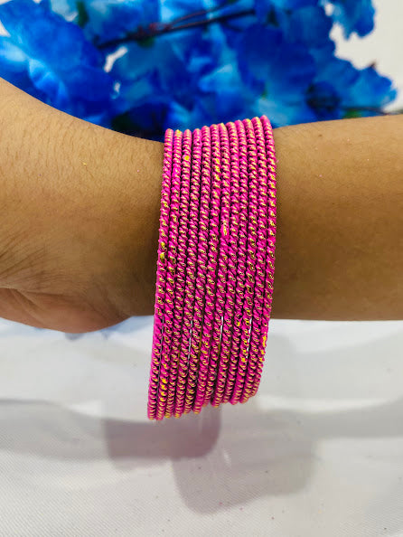 Pink Color Designer Antique Gold Bangles Near Me