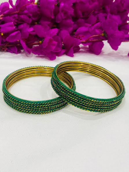 Green Color Gold Plated Designer Bollywood Style Bangles In USA