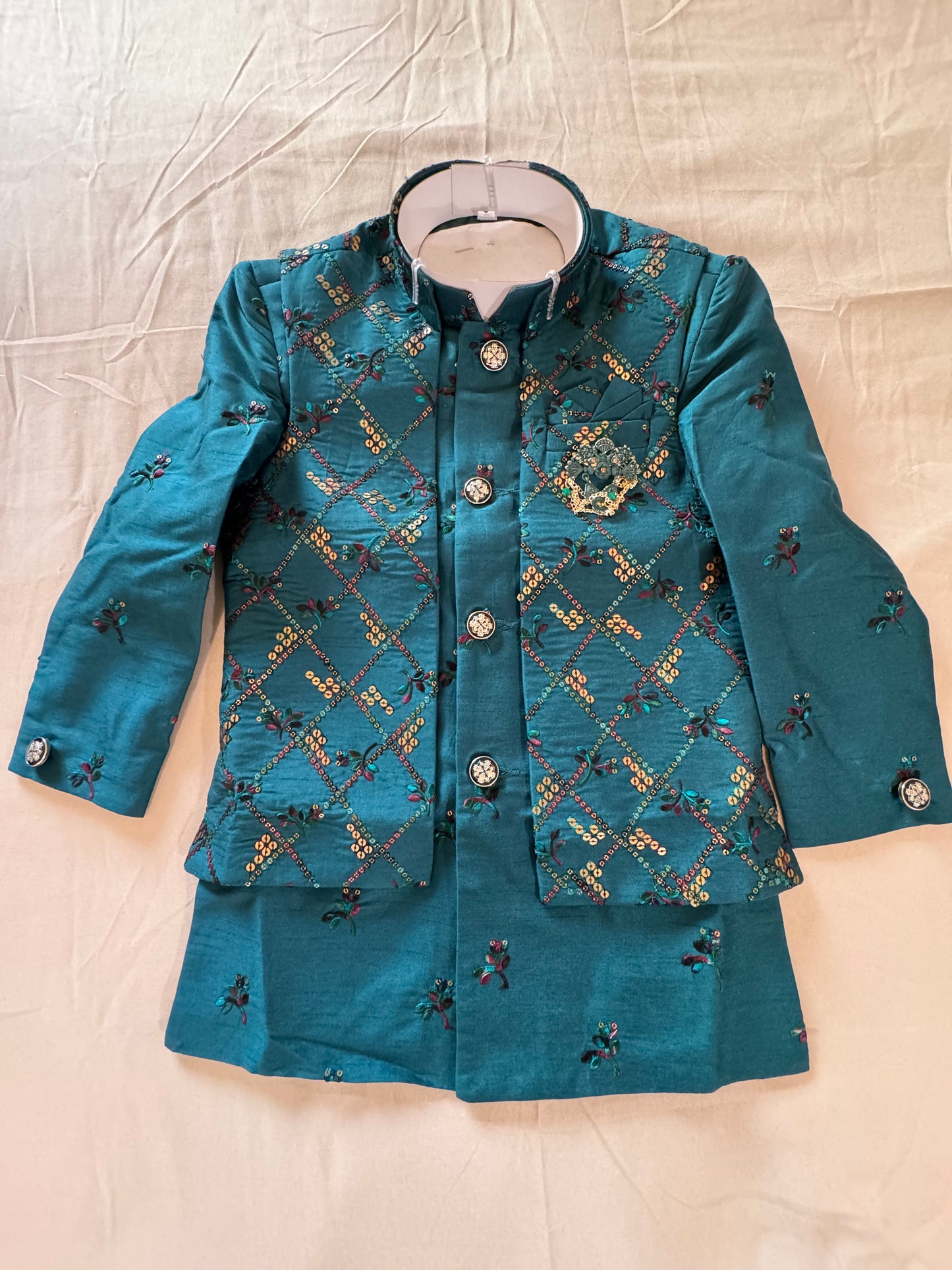 Silk Embroidery Kid's Kurta With Pajama Pant in Chandler