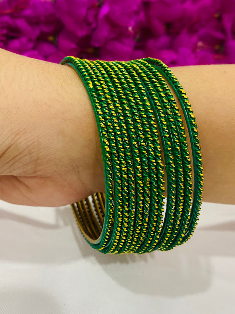 Green Color Gold Plated Designer Bangles Near Me