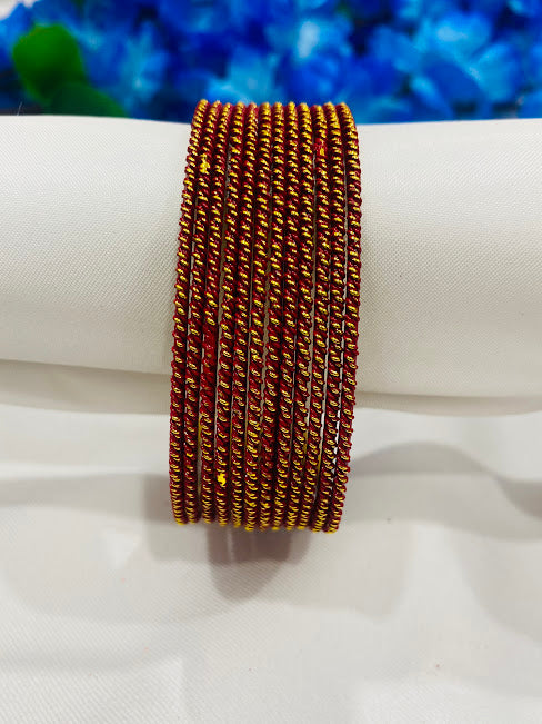 Maroon Color Gold Plated Designer Bangle Sets Near Me
