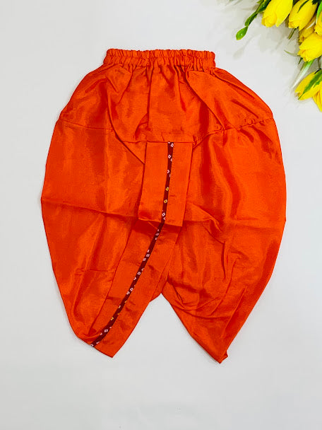 Attractive Orange Little Kanhaiya Suit Dress Set