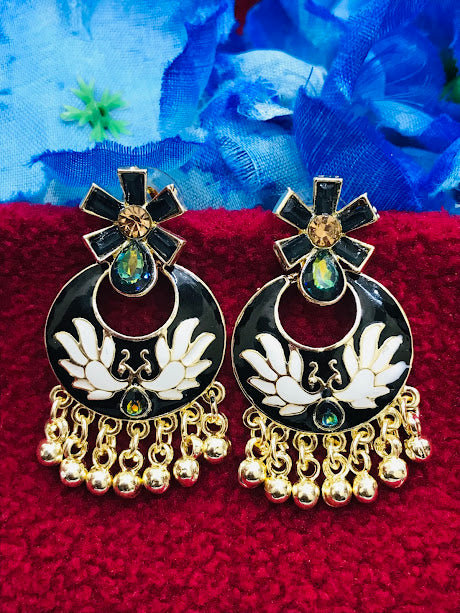 Attractive Black Color Gold Plated Earrings Near Me