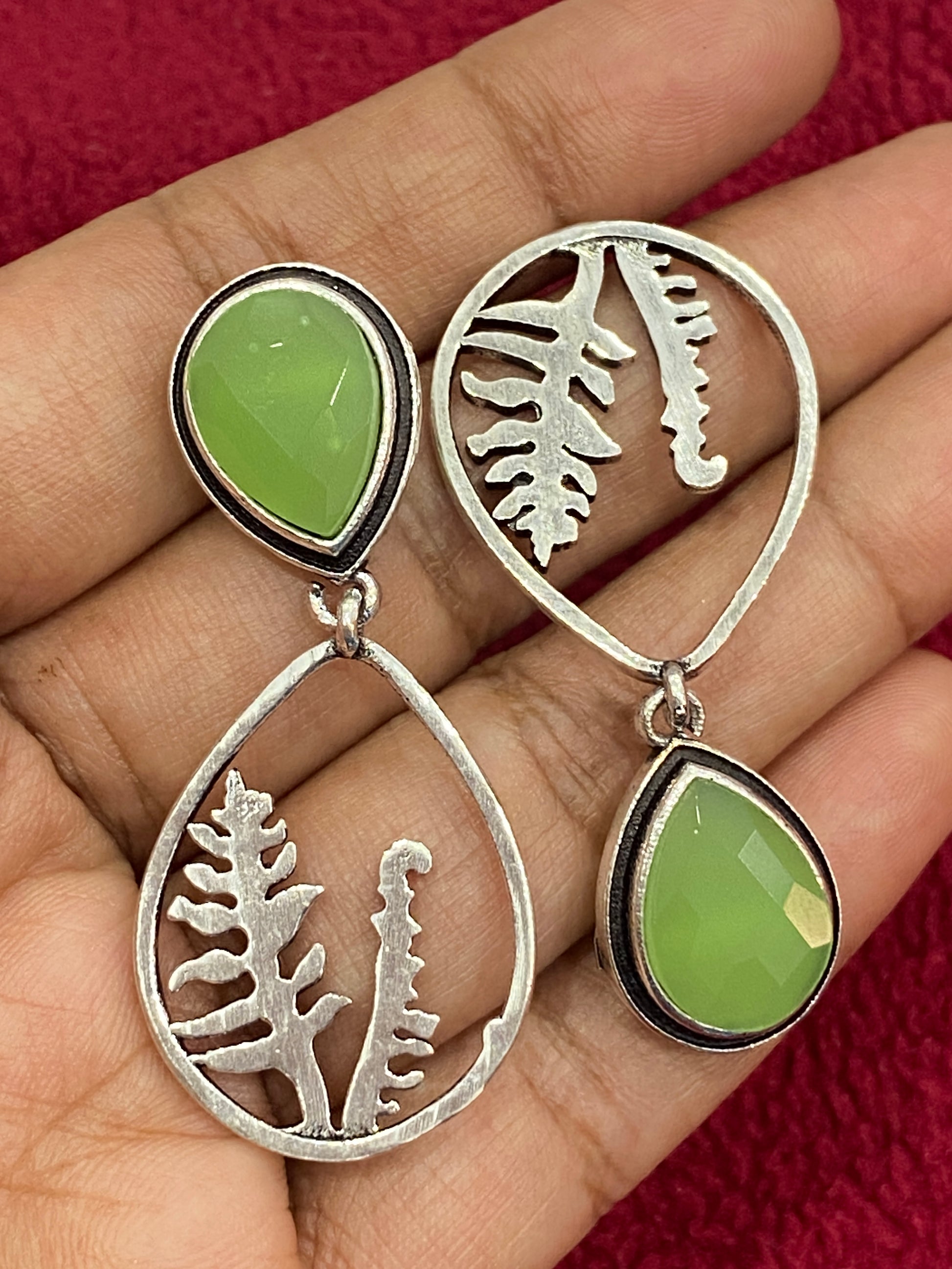 Silver Plated Light Weight Oxidized Earrings In  Globe