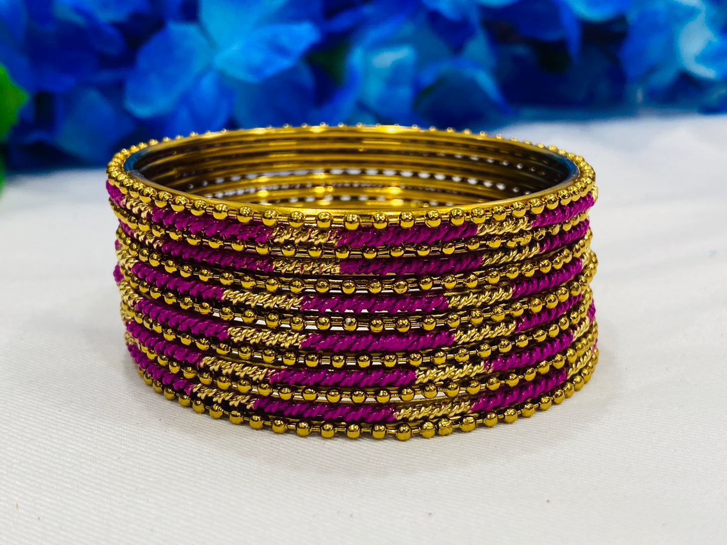 Designer Bangles With Studded Fashion Beads In Globe