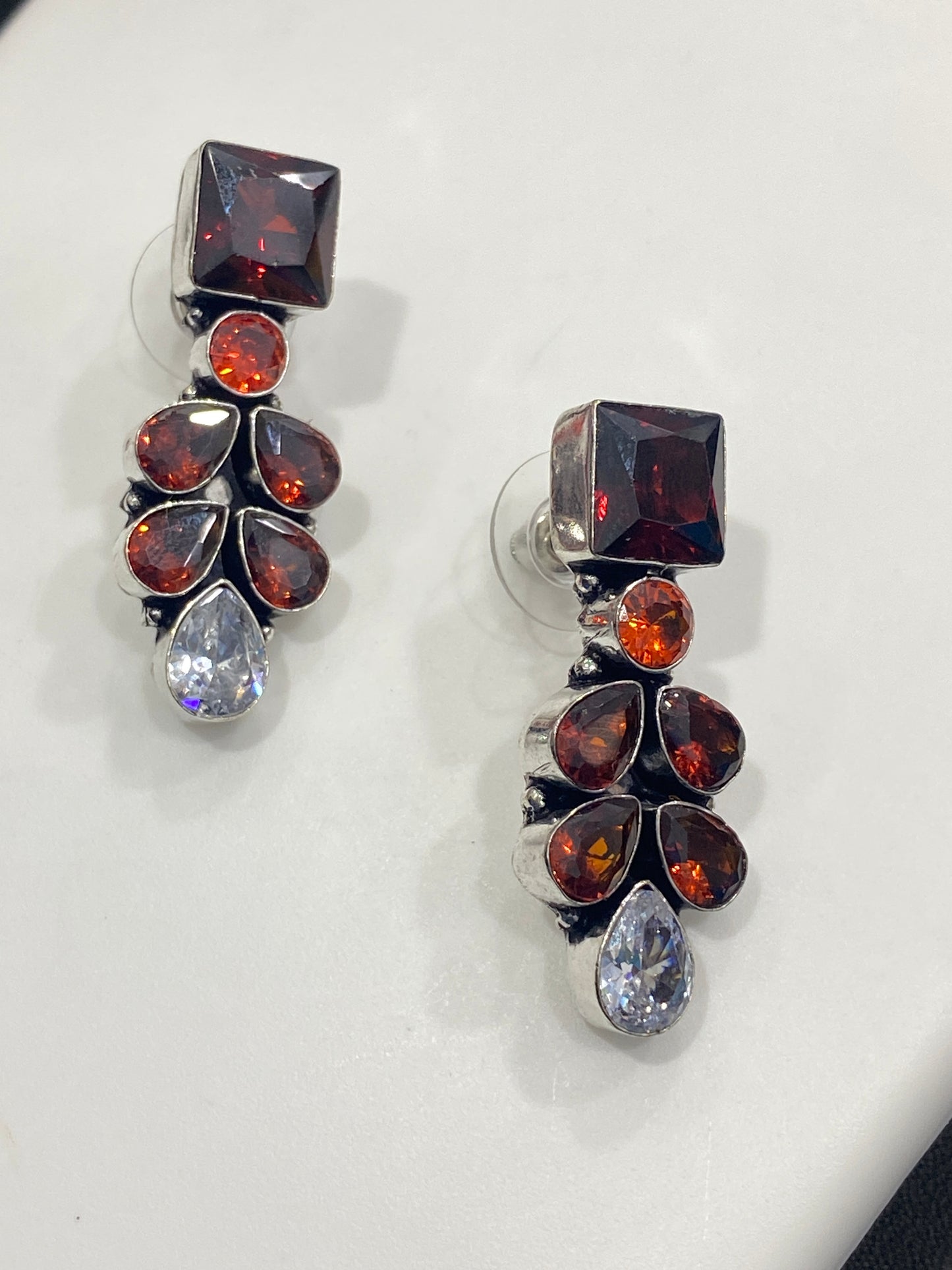 Silver Plated Oxidized Stud Earrings in Skull Valley