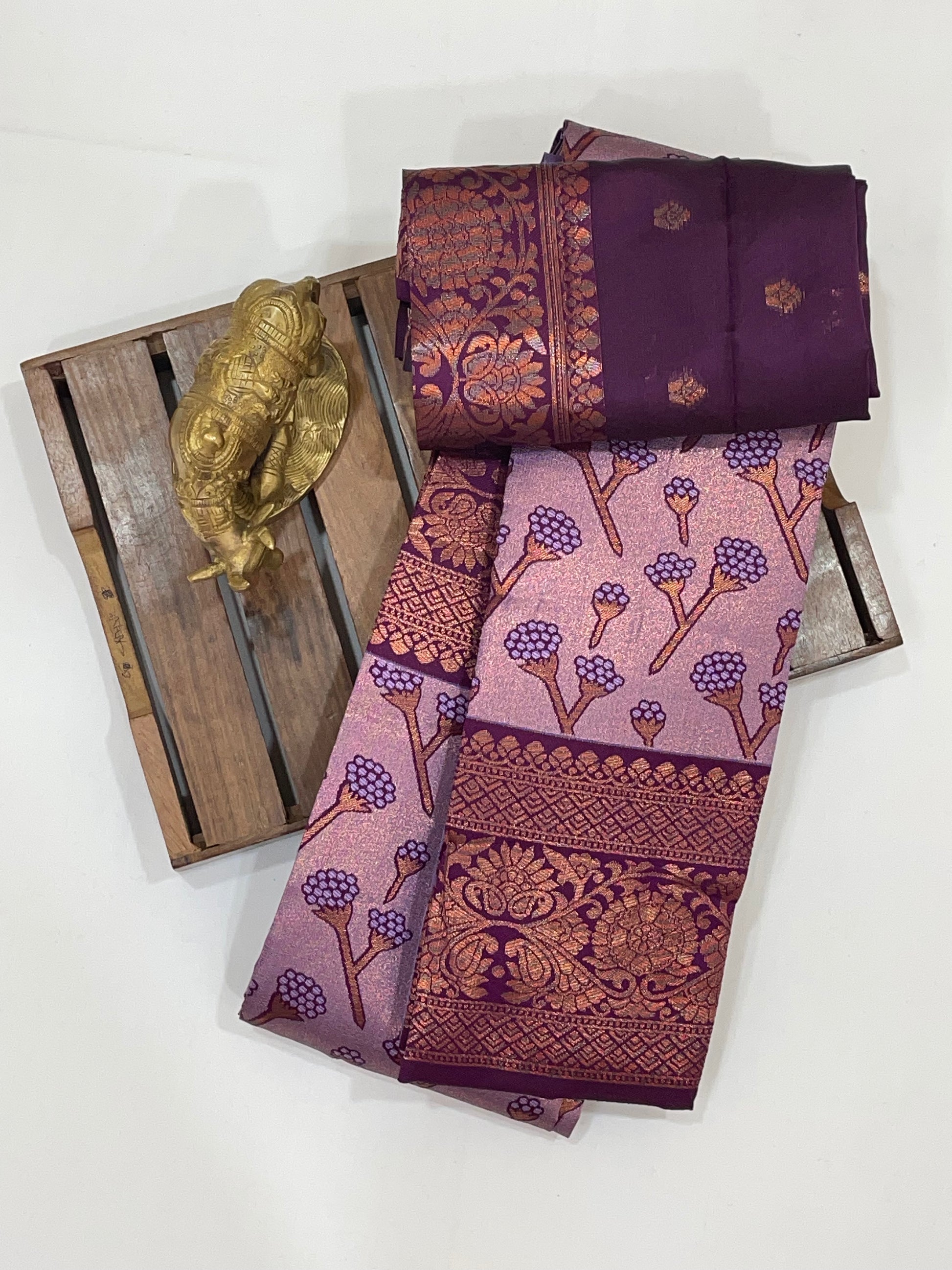Alluring Purple Color Kanchi Soft Silk Saree With Rich Pallu Near Me