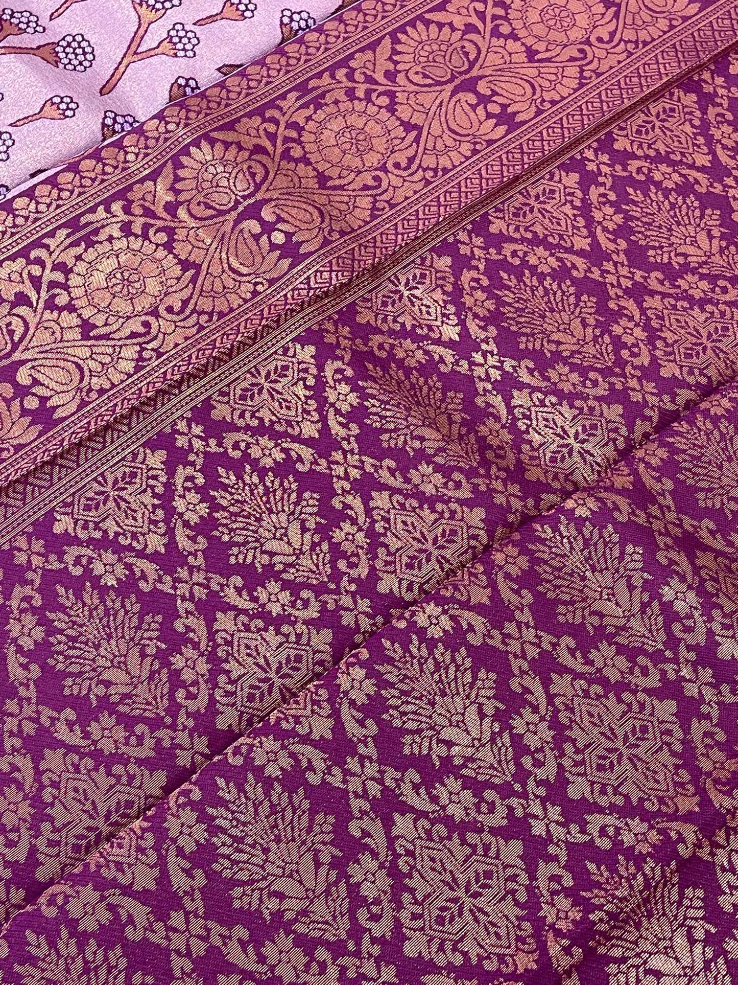 Alluring Purple Color Kanchi Silk Saree In Mesa