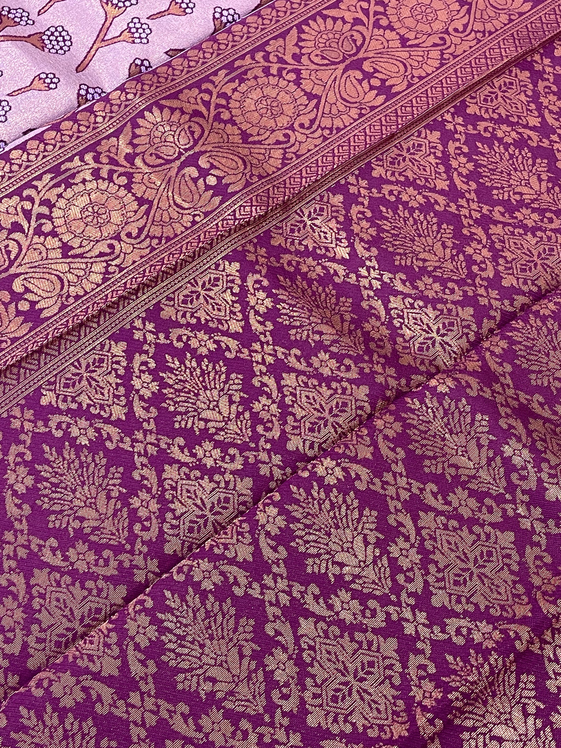 Alluring Purple Color Kanchi Soft Silk Saree In Mesa